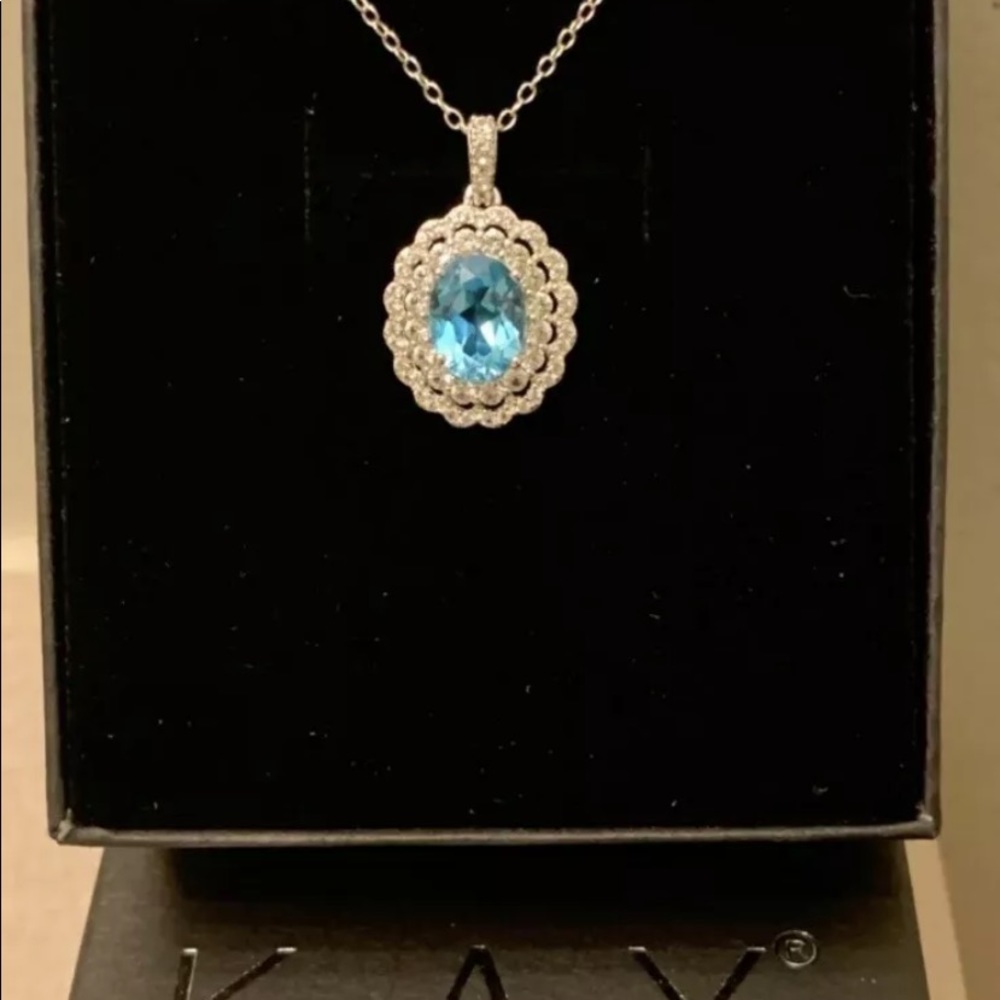 Kay jewelers blue topaz necklace new in box